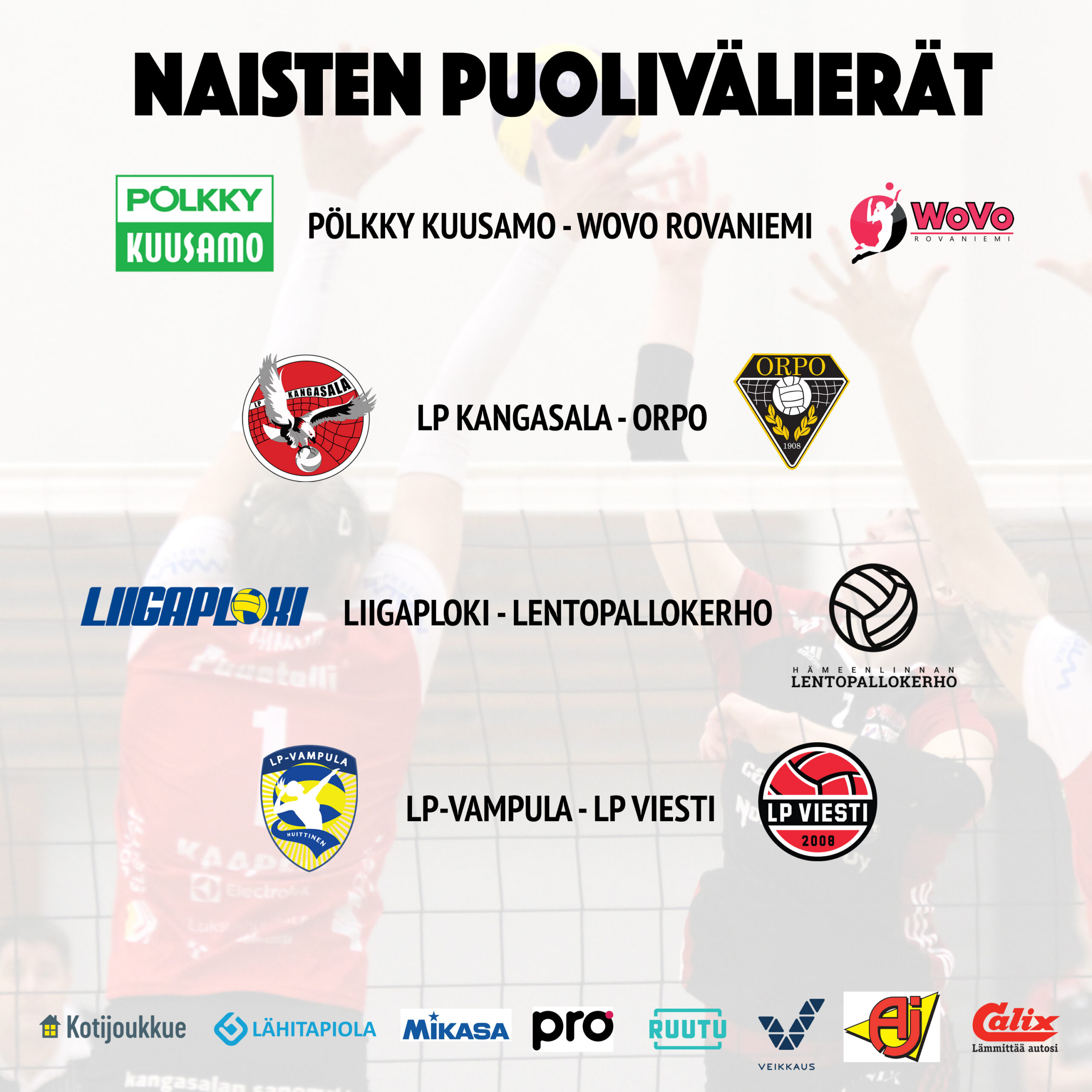 Naisten pudotuspelit käyntiin torstaina - tässä otteluohjelma