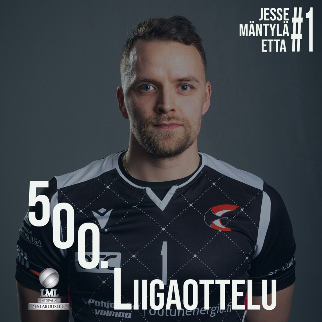 Jesse Mäntylälle 500 liigaottelua täyteen