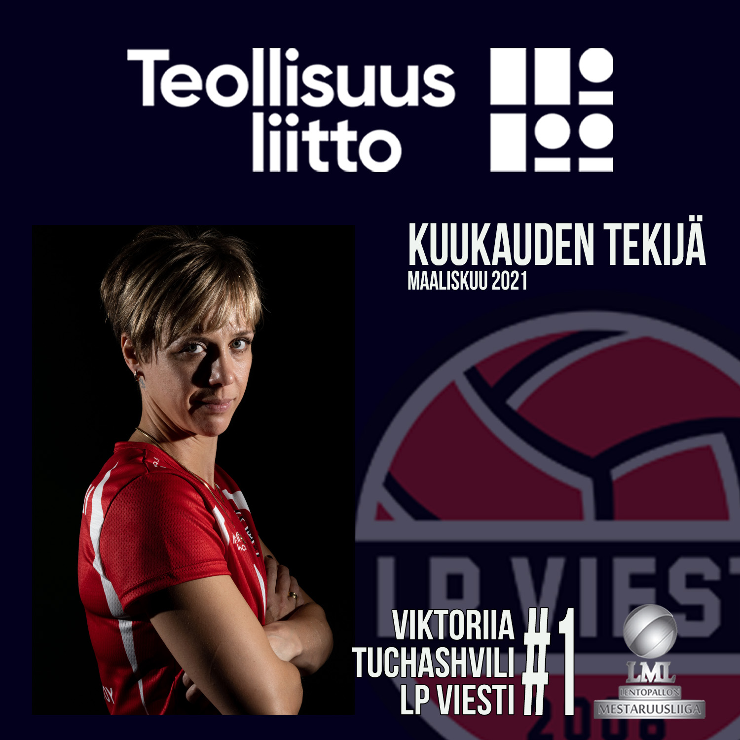 Viktoriia Tuchashvili ja Mikko Esko Mestaruusliigan maaliskuun Kuukauden Tekijät