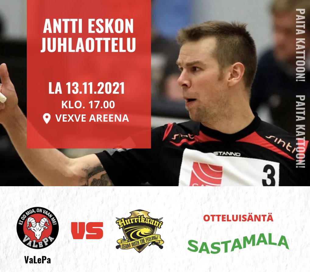 VaLePa juhlistaa Antti Eskoa - toinen paita Vexve Areenan kattoon