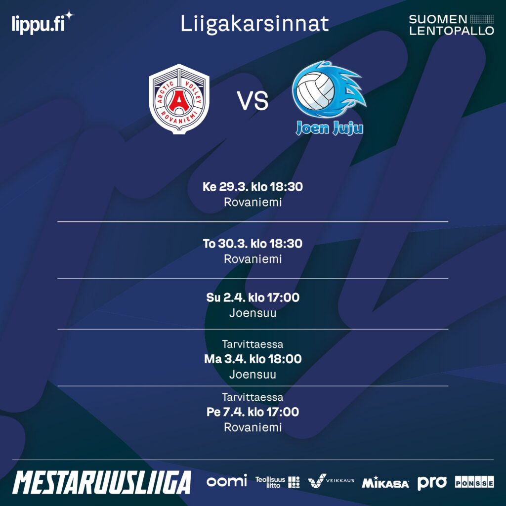 Naisten liigakarsinnat käyntiin keskiviikkona ja torstaina tuplapeleillä Rovaniemellä