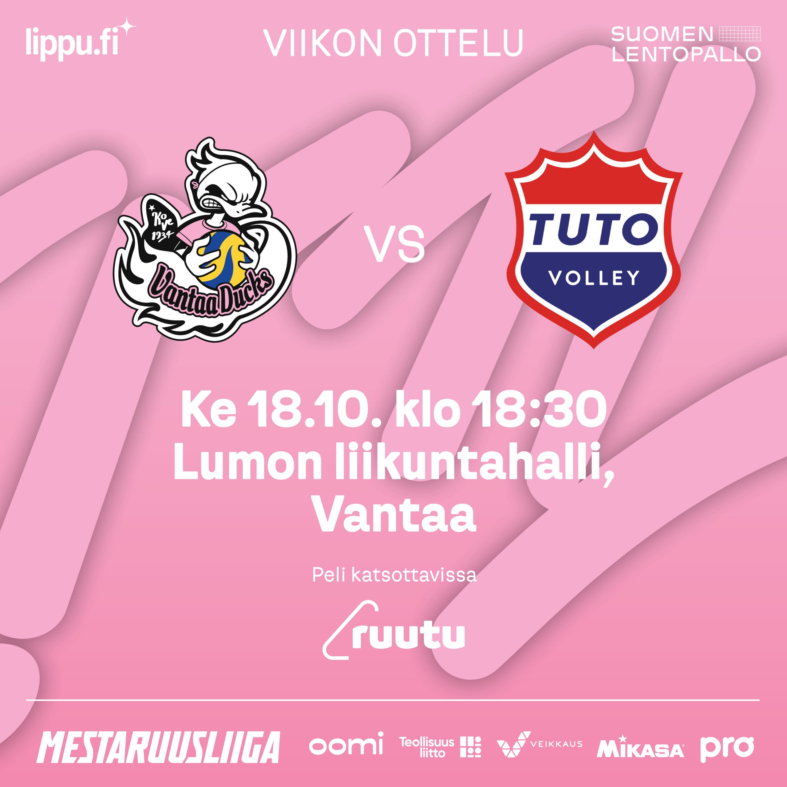 VIIKON OTTELU: Ducks hakee voittotilin avausta TUTO Volleyn isäntänä