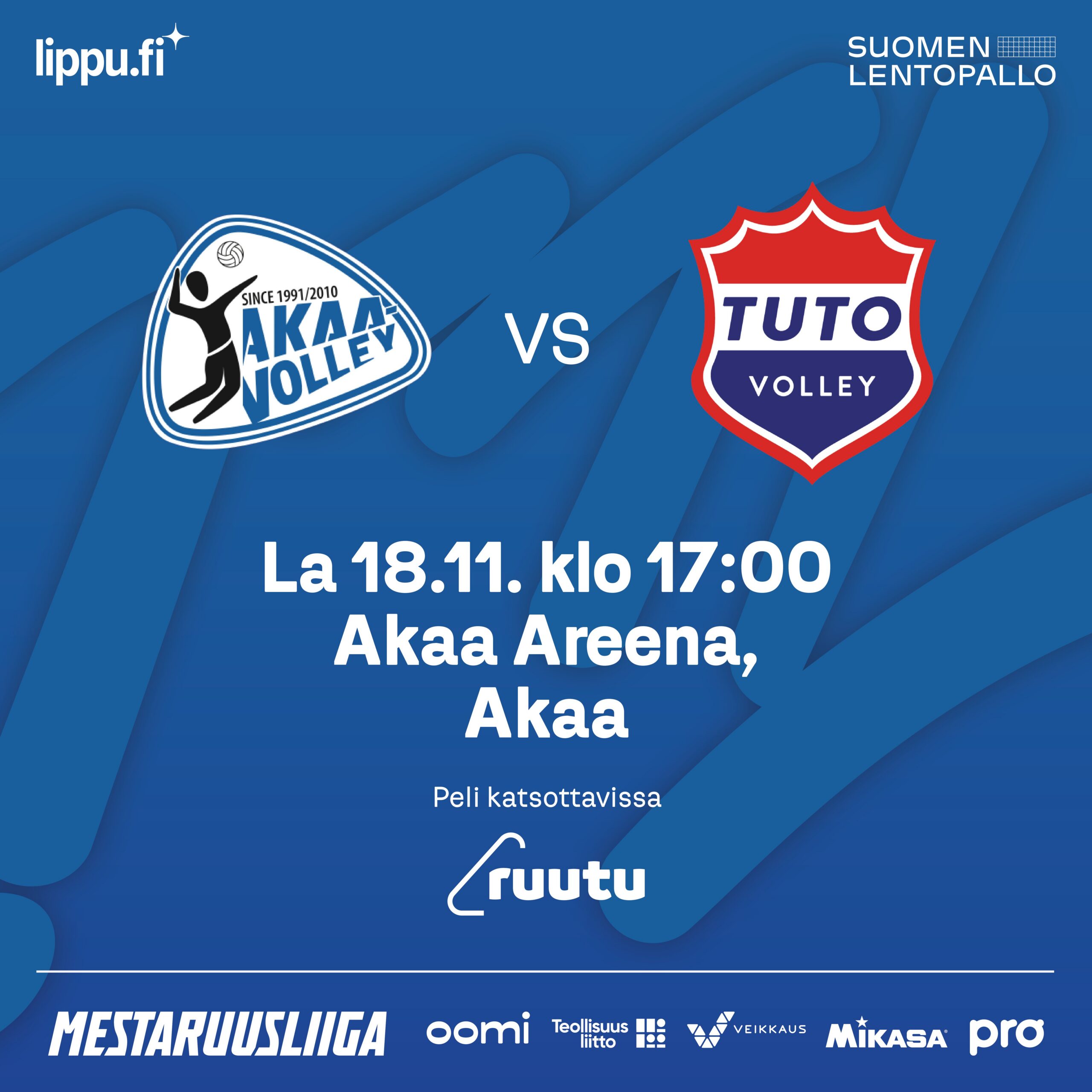 Akaa-Volley - TUTO Volley lauantaina myös ISTV:ssä