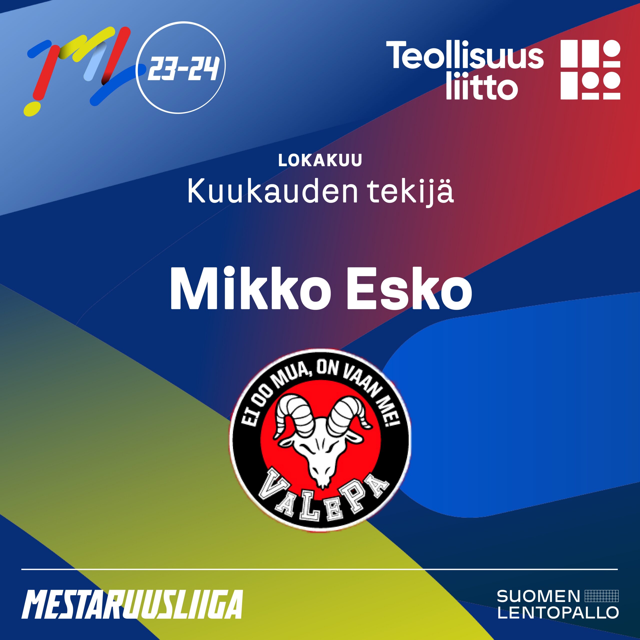 Andrikopoulou ja Esko kauden ensimmäiset Teollisuusliiton Kuukauden Tekijät Mestaruusliigassa