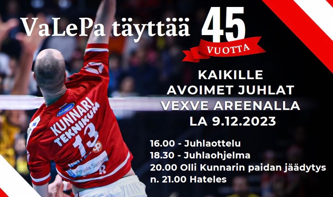 VaLePa juhlii lauantaina - Olli Kunnarin paita kattoon
