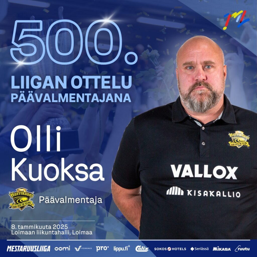 Olli Kuoksalle 500. ottelu päävalmentajana Mestaruusliigassa