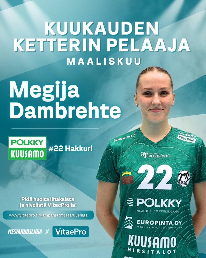 Dambrehte and Esko Named the VitaePro Most Agile Players of the Month in Mestaruusliiga for March