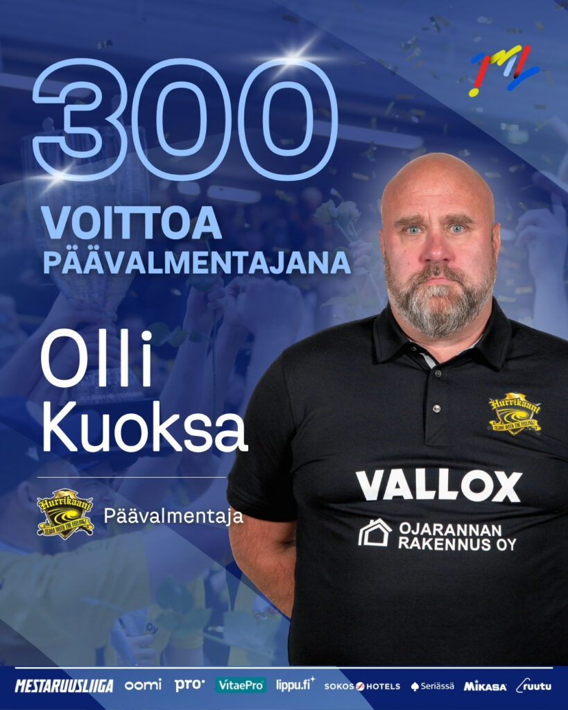 Olli Kuoksalle 300. liigavoitto päävalmentajana
